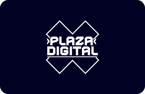 Versión blanca del logo Plaza Digital